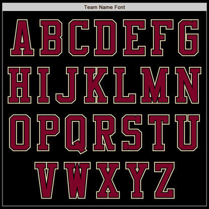 Custom Black Maroon-Cream Bomber Varsity Letterman Zipper Jacket
