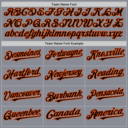 Custom Gray Black-Orange Bomber Full-Snap Varsity Letterman Two Tone Hoodie Jacket