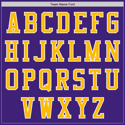 Custom Purple Gold-White Bomber Varsity Letterman Two Tone Zipper Jacket