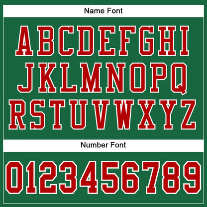 Custom Kelly Green Red-White Mesh Authentic Football Jersey
