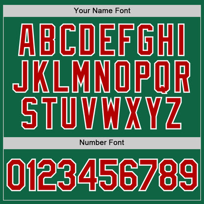 Custom Kelly Green Red-White Performance T-Shirt