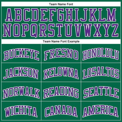 Custom Kelly Green Purple-White Authentic Throwback Basketball Jersey