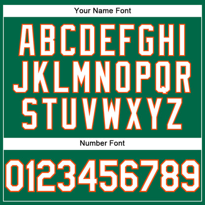 Custom Kelly Green White-Orange Performance T-Shirt