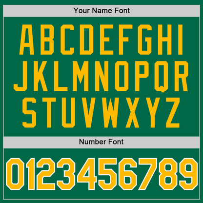 Custom Kelly Green Gold-White Authentic Throwback Baseball Jersey