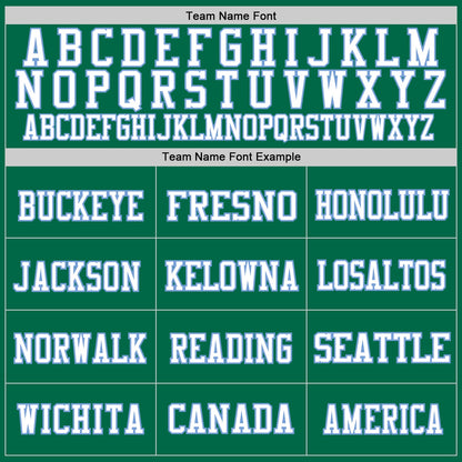 Custom Kelly Green White-Light Blue Mesh Authentic Throwback Football Jersey