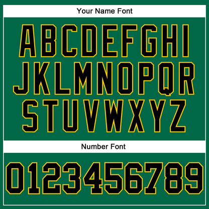 Custom Kelly Green Black-Yellow Authentic Football Jersey