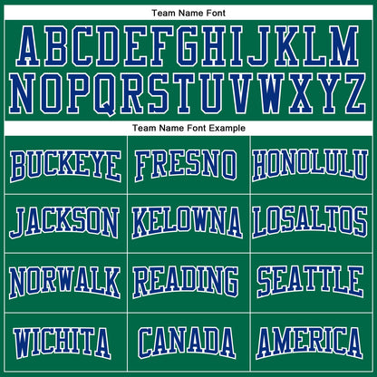 Custom Kelly Green Royal-White Authentic Football Jersey