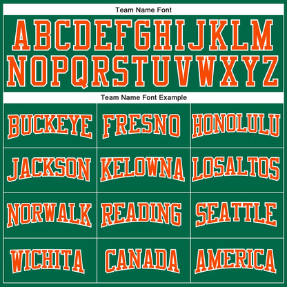 Custom Kelly Green Orange-White Authentic Football Jersey