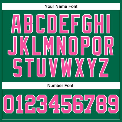 Custom Kelly Green Pink-White Authentic Football Jersey