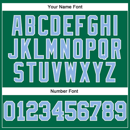 Custom Kelly Green Light Blue-White Authentic Football Jersey