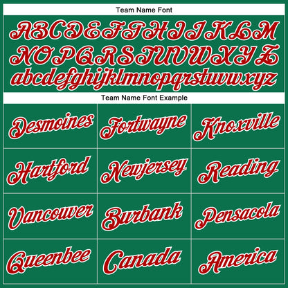 Custom Stitched Kelly Green Red-White Sports Pullover Sweatshirt Hoodie