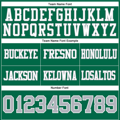 Custom Kelly Green Gray-White Authentic Football Jersey