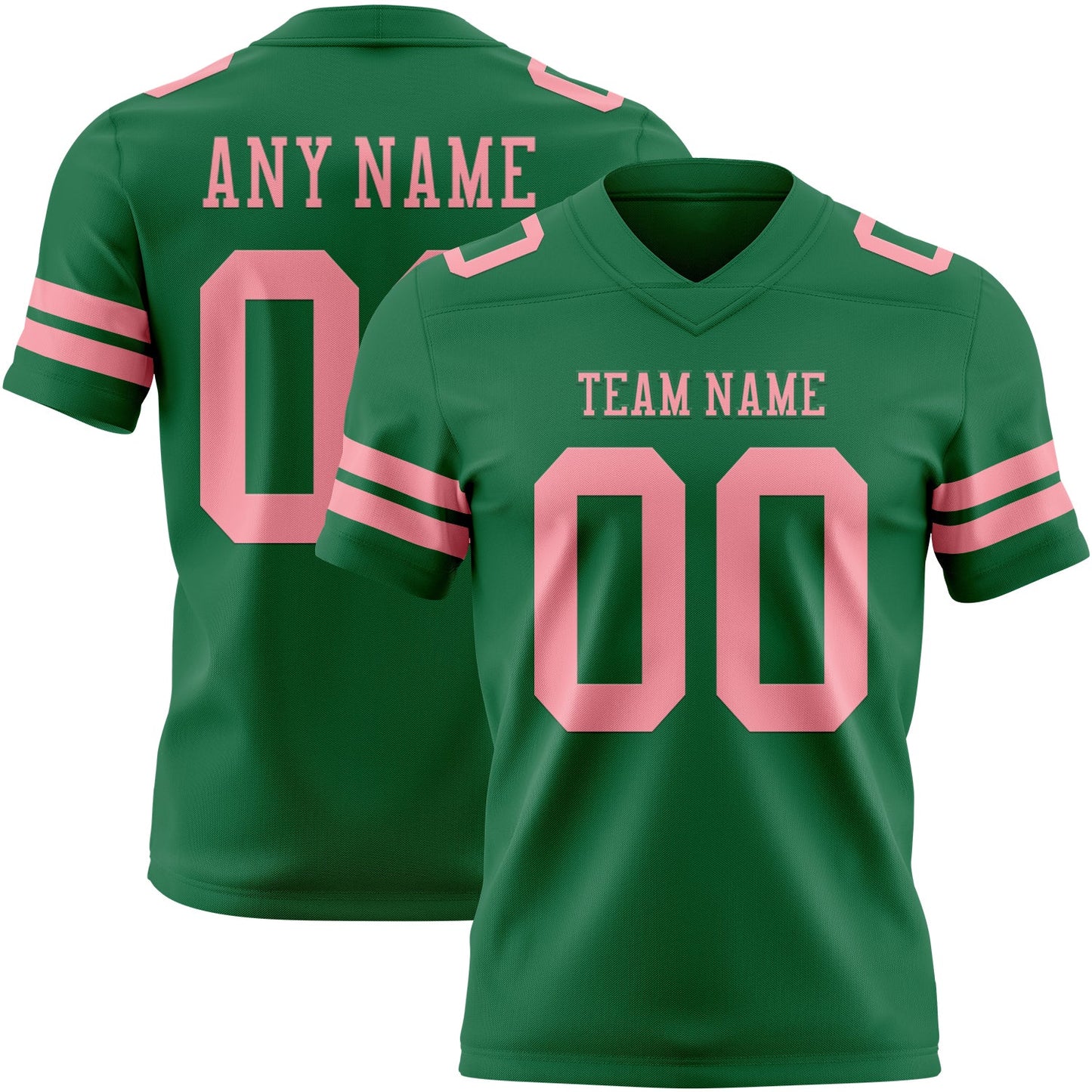 Custom Kelly Green Medium Pink Authentic Football Jersey