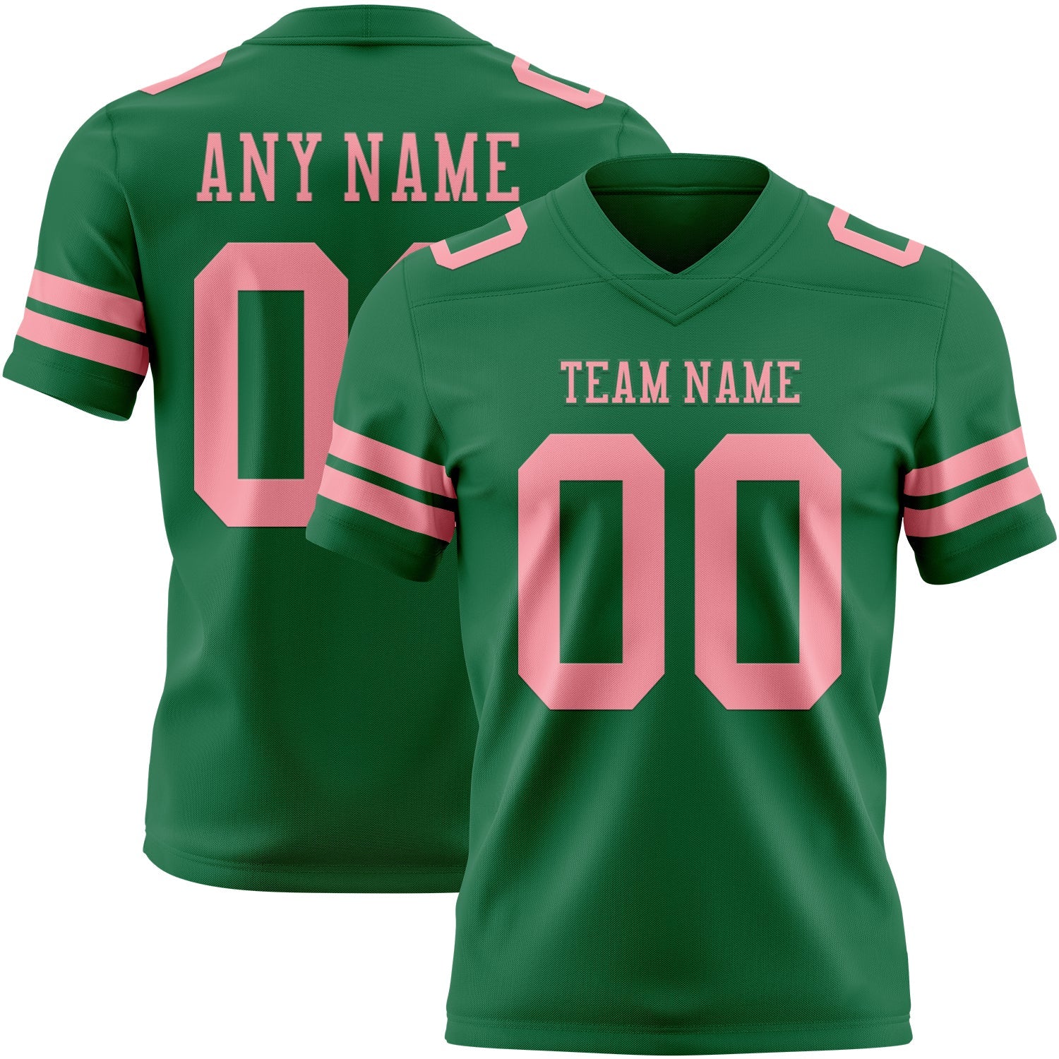Custom Kelly Green Medium Pink Authentic Football Jersey