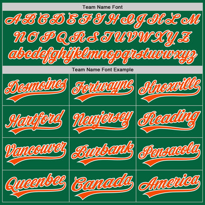 Custom Stitched Kelly Green Orange-White Baseball Pullover Sweatshirt Hoodie
