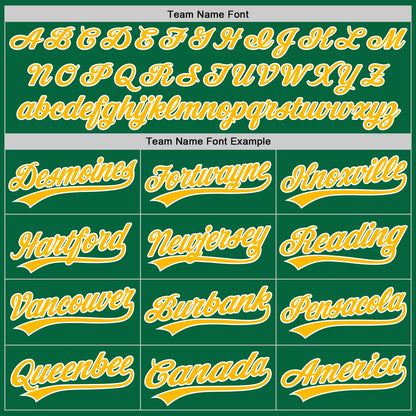 Custom Stitched Kelly Green Gold-White Baseball Pullover Sweatshirt Hoodie