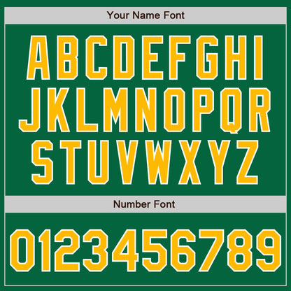 Custom Stitched Kelly Green Gold-White Baseball Pullover Sweatshirt Hoodie