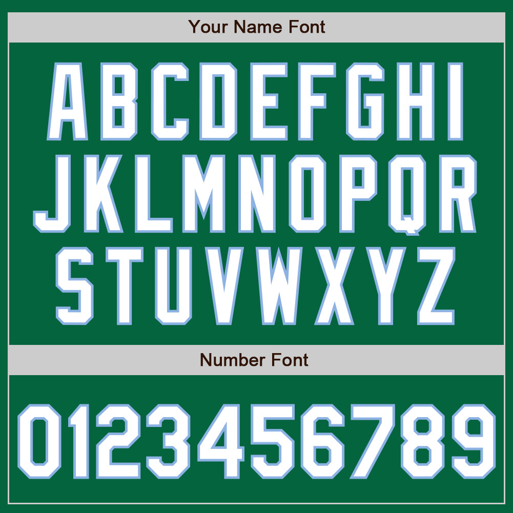 Custom Stitched Kelly Green White-Light Blue Baseball Pullover Sweatshirt Hoodie
