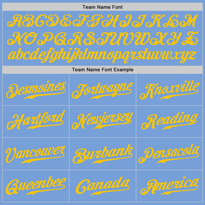 Custom Light Blue Gold Authentic Baseball Jersey