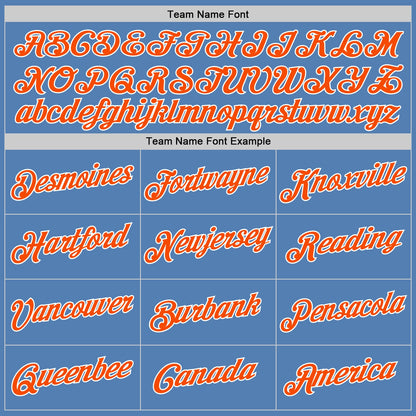 Custom Light Blue Orange-White Performance T-Shirt