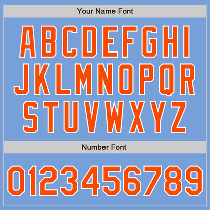 Custom Light Blue Orange-White Authentic Baseball Jersey