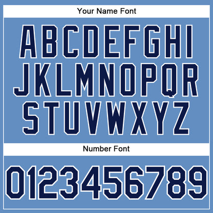 Custom Light Blue Navy-White Performance T-Shirt