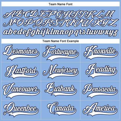 Custom Light Blue White-Navy Hockey Lace Neck Jersey