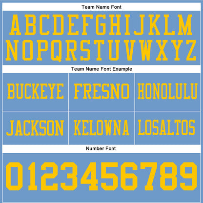 Custom Light Blue Yellow Authentic Football Jersey