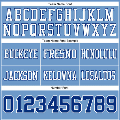 Custom Light Blue Royal-White Authentic Football Jersey