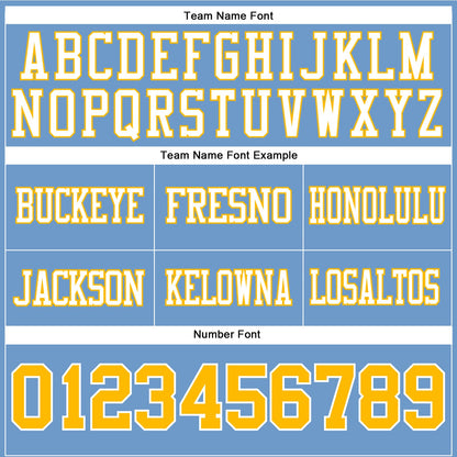 Custom Light Blue Gold-White Authentic Football Jersey