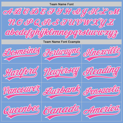 Custom Stitched Light Blue Pink-White Baseball Pullover Sweatshirt Hoodie