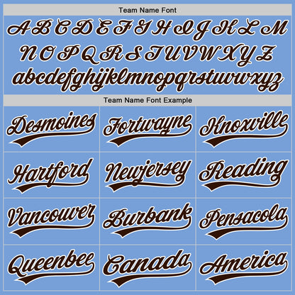 Custom Stitched Light Blue Brown-White Baseball Pullover Sweatshirt Hoodie