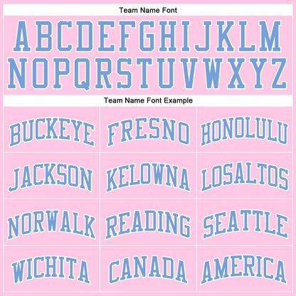 Custom Light Pink Light Blue-White Authentic Throwback Basketball Jersey