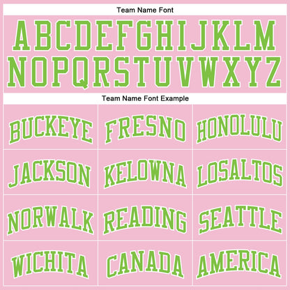 Custom Light Pink Neon Green-White Authentic Throwback Basketball Jersey