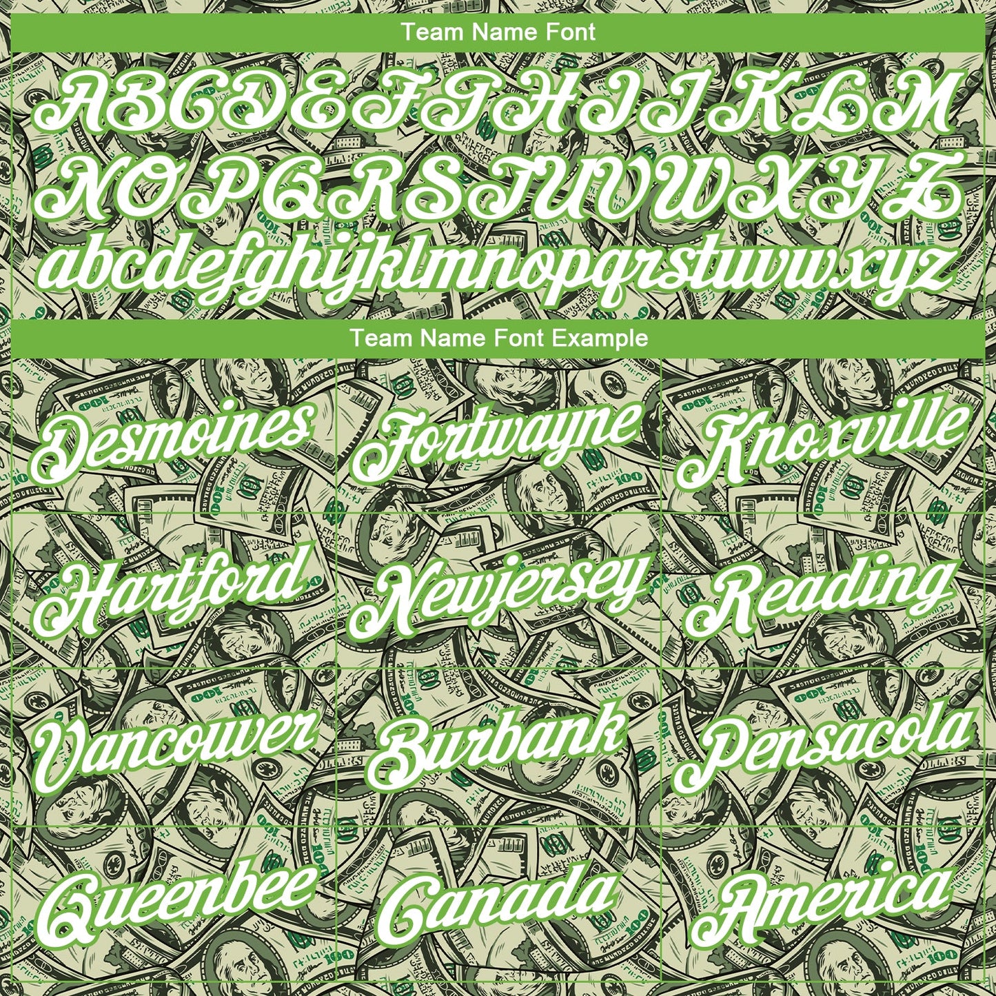 Custom Green White-Neon Green Dollar 3D Pattern Long Sleeve Performance T-Shirt
