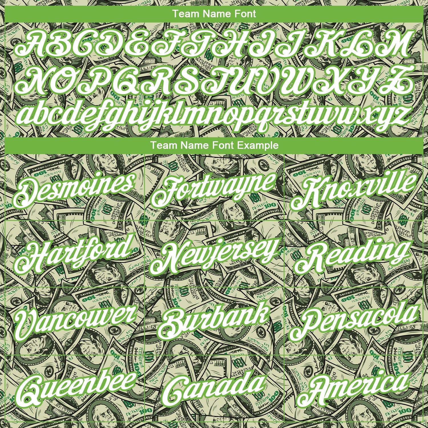 Custom Green White-Neon Green Dollar 3D Pattern Long Sleeve Performance T-Shirt
