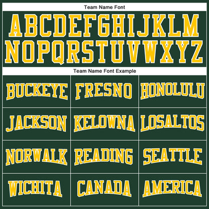 Custom Green Gold-White Long Sleeve Performance T-Shirt