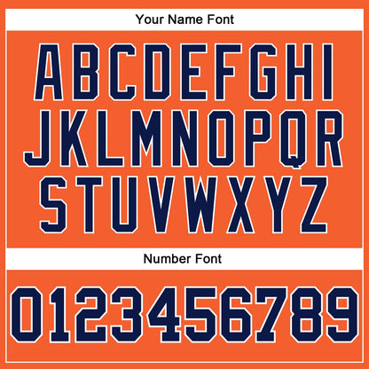 Custom Orange Navy-White Long Sleeve Performance T-Shirt