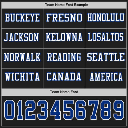 Custom Black Royal-White Long Sleeve Authentic Football Jersey