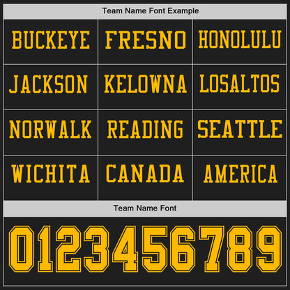 Custom Black Gold Long Sleeve Authentic Football Jersey