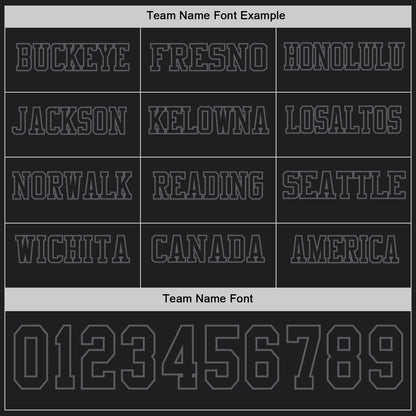 Custom Black Steel Gray Long Sleeve Authentic Football Jersey