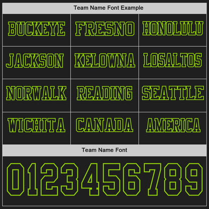 Custom Black Neon Green Long Sleeve Authentic Football Jersey