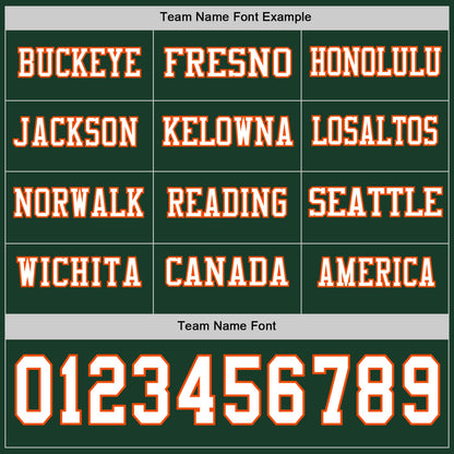 Custom Green White-Orange Long Sleeve Authentic Football Jersey