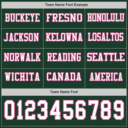 Custom Green White-Pink Long Sleeve Authentic Football Jersey
