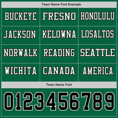Custom Kelly Green Black-White Long Sleeve Authentic Football Jersey