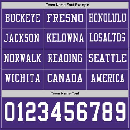 Custom Purple White Long Sleeve Authentic Football Jersey