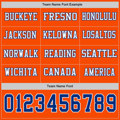 Custom Orange Royal-White Long Sleeve Authentic Football Jersey