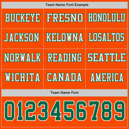 Custom Orange Kelly Green-White Long Sleeve Authentic Football Jersey