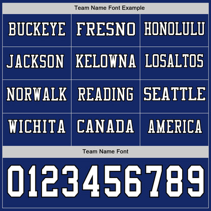 Custom Royal White-Black Long Sleeve Authentic Football Jersey