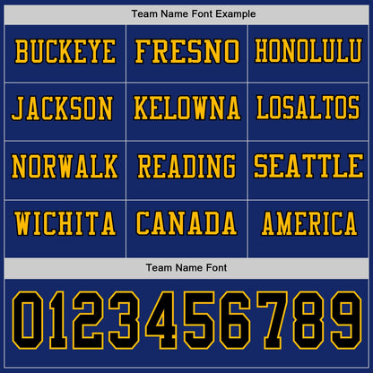 Custom Royal Black-Gold Long Sleeve Authentic Football Jersey
